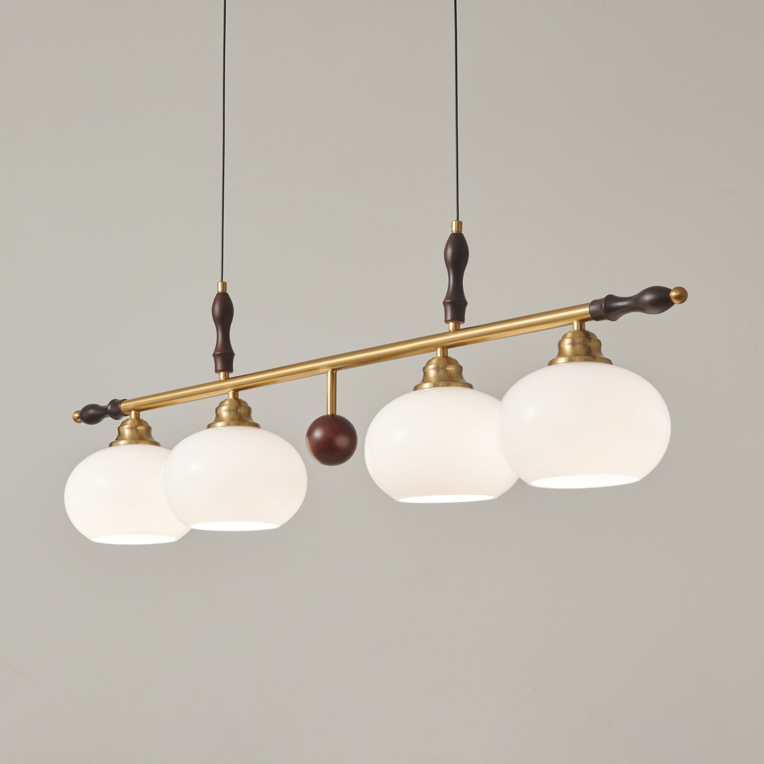 Sylvara Premium Eleganz Traditionell Holz Glas Pendelleuchte Lampe-Letslighting