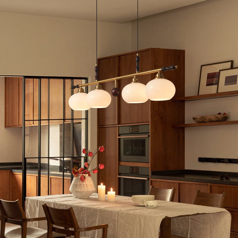 Sylvara Premium Eleganz Traditionell Holz Glas Pendelleuchte Lampe-Letslighting