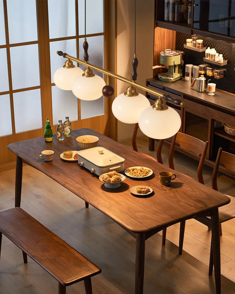 Sylvara Premium Eleganz Traditionell Holz Glas Pendelleuchte Lampe-Letslighting