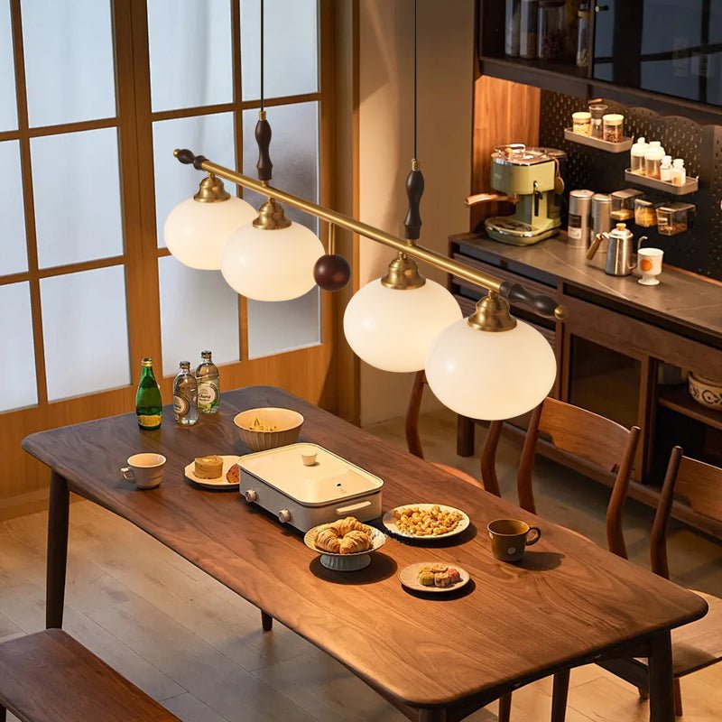 Sylvara Premium Eleganz Traditionell Holz Glas Pendelleuchte Lampe-Letslighting