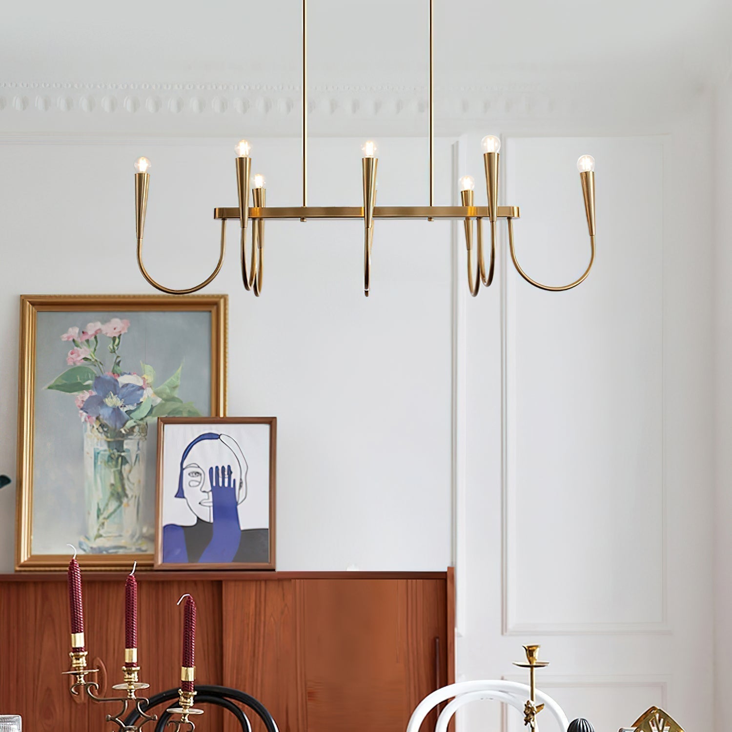 Lustra Kronleuchter Gold Symphony Geschwungen Elegant-Letslighting