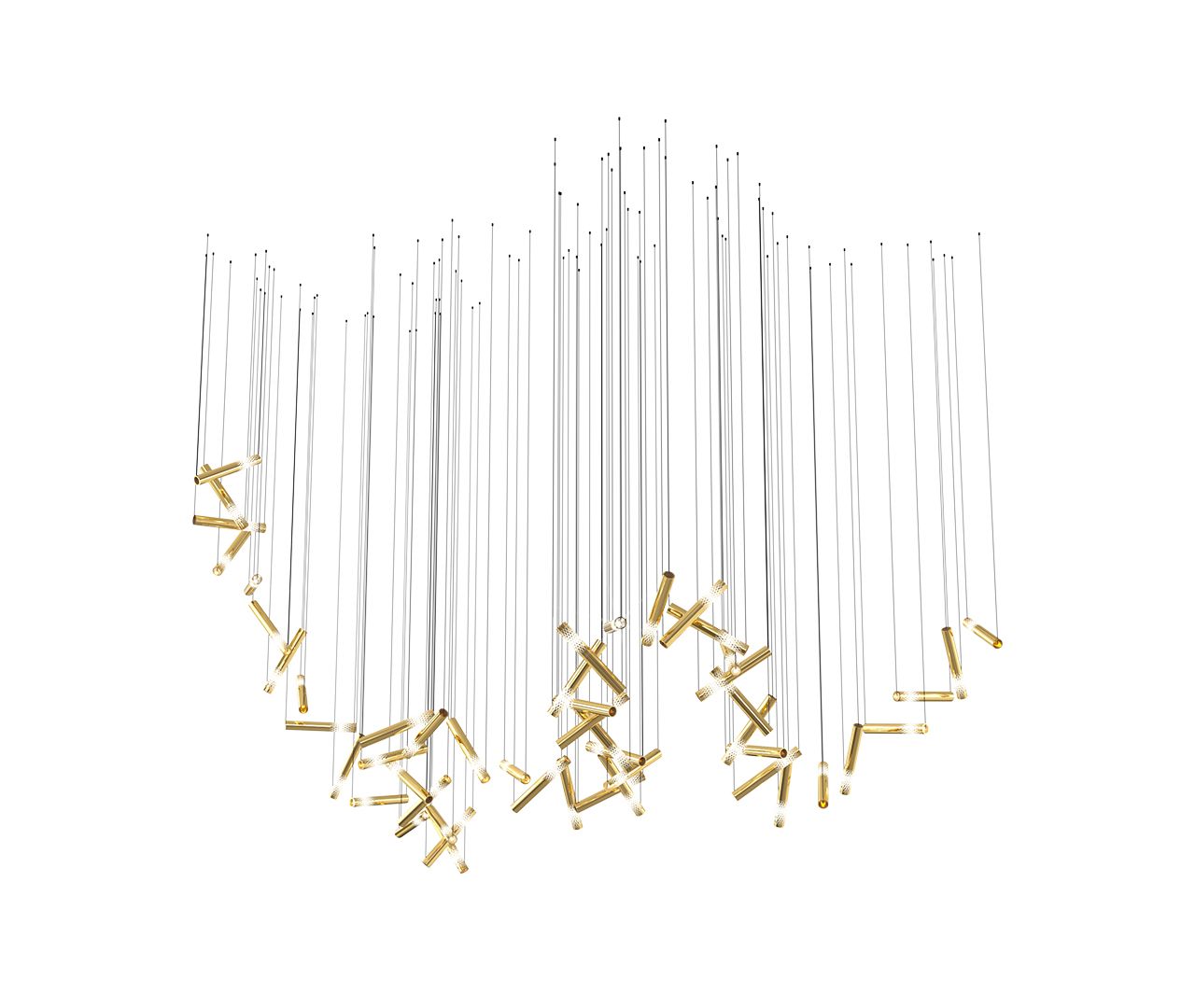 Ovynira Kronleuchter mit goldenen Stäben-Letslighting