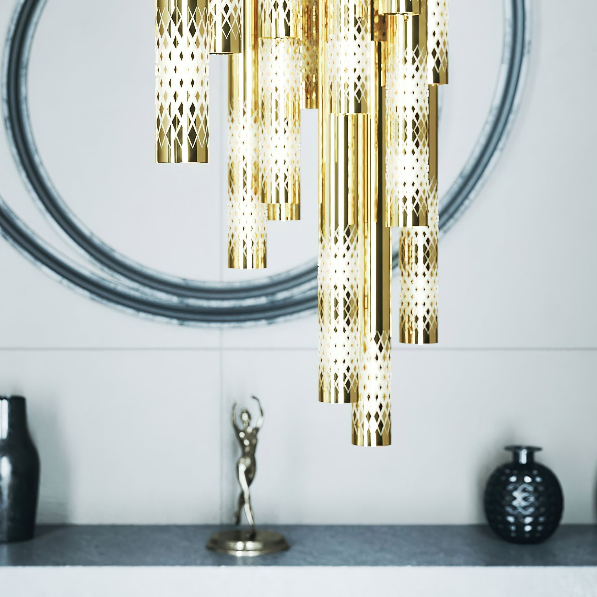 Ovynira Kronleuchter mit goldenen Stäben-Letslighting
