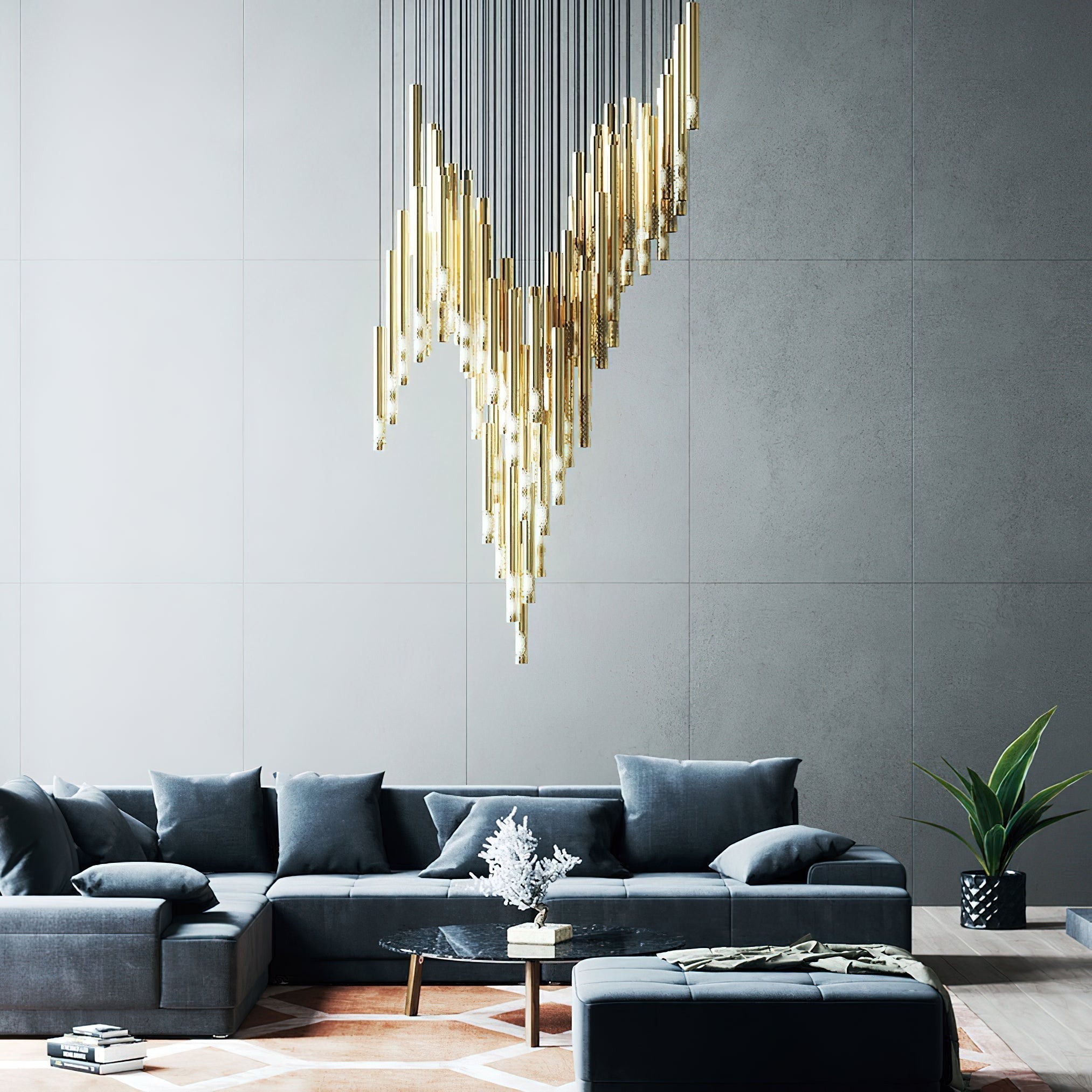 Ovynira Kronleuchter mit goldenen Stäben-Letslighting