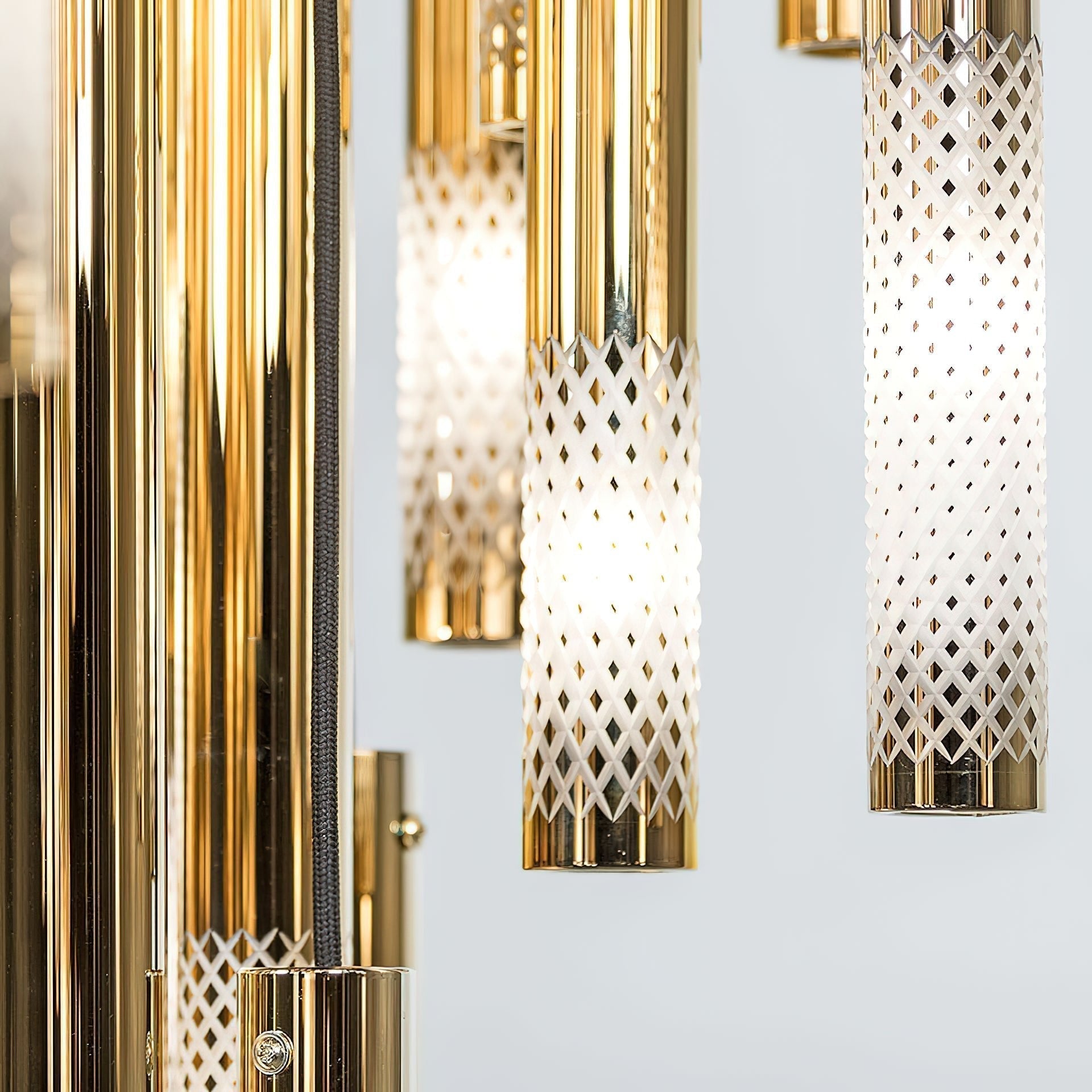 Ovynira Kronleuchter mit goldenen Stäben-Letslighting