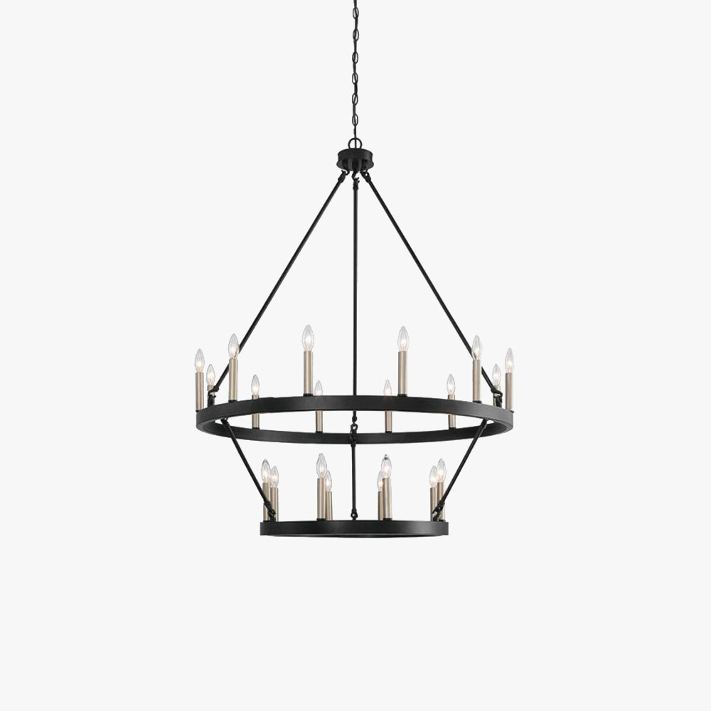 Silva Modern Industrial LED Metall Kronleuchter für Wohnzimmer, Schwarz
