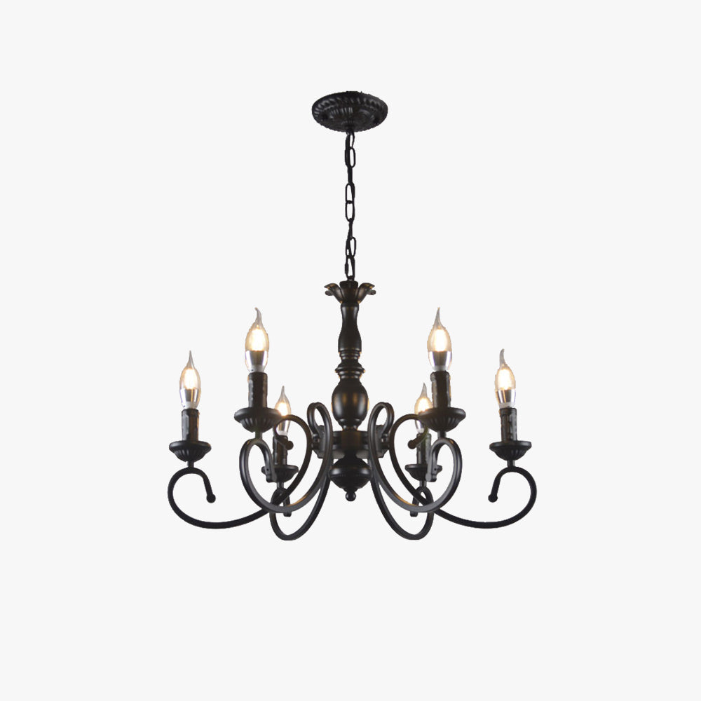 Silva Kreative Retro Metall Kronleuchter für Wohnzimmer, Schwarz