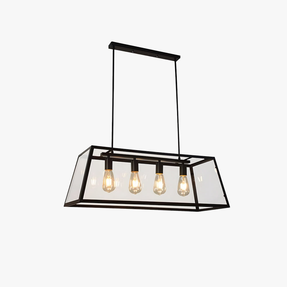 Epoch Industrial LED Modern Pendelleuchte Schwarz/Glas/Metall für Küche/Schlafzimmer/Wohnzimmer