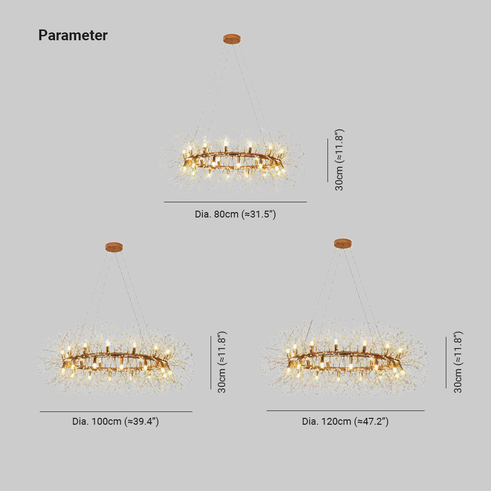 Kristy Pendelleuchte  Löwenzahn LED aus goldfarbenem Modern für Schlafzimmer/Wohnzimmer