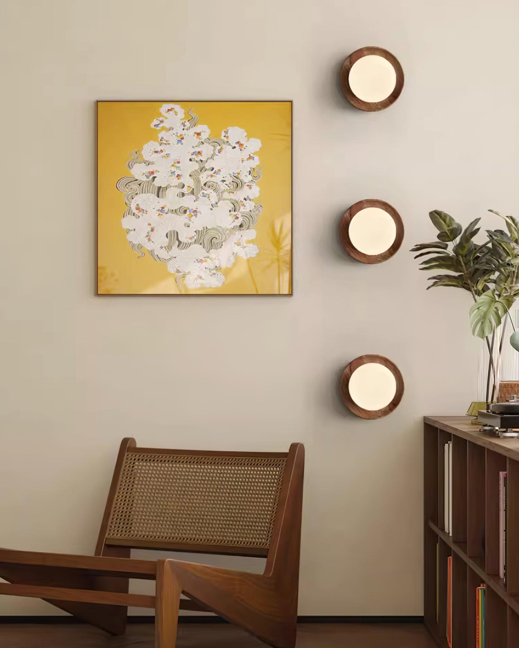 Wandleuchte Metallkörper mit Holzrand Minimalistischer Stil-Letslighting