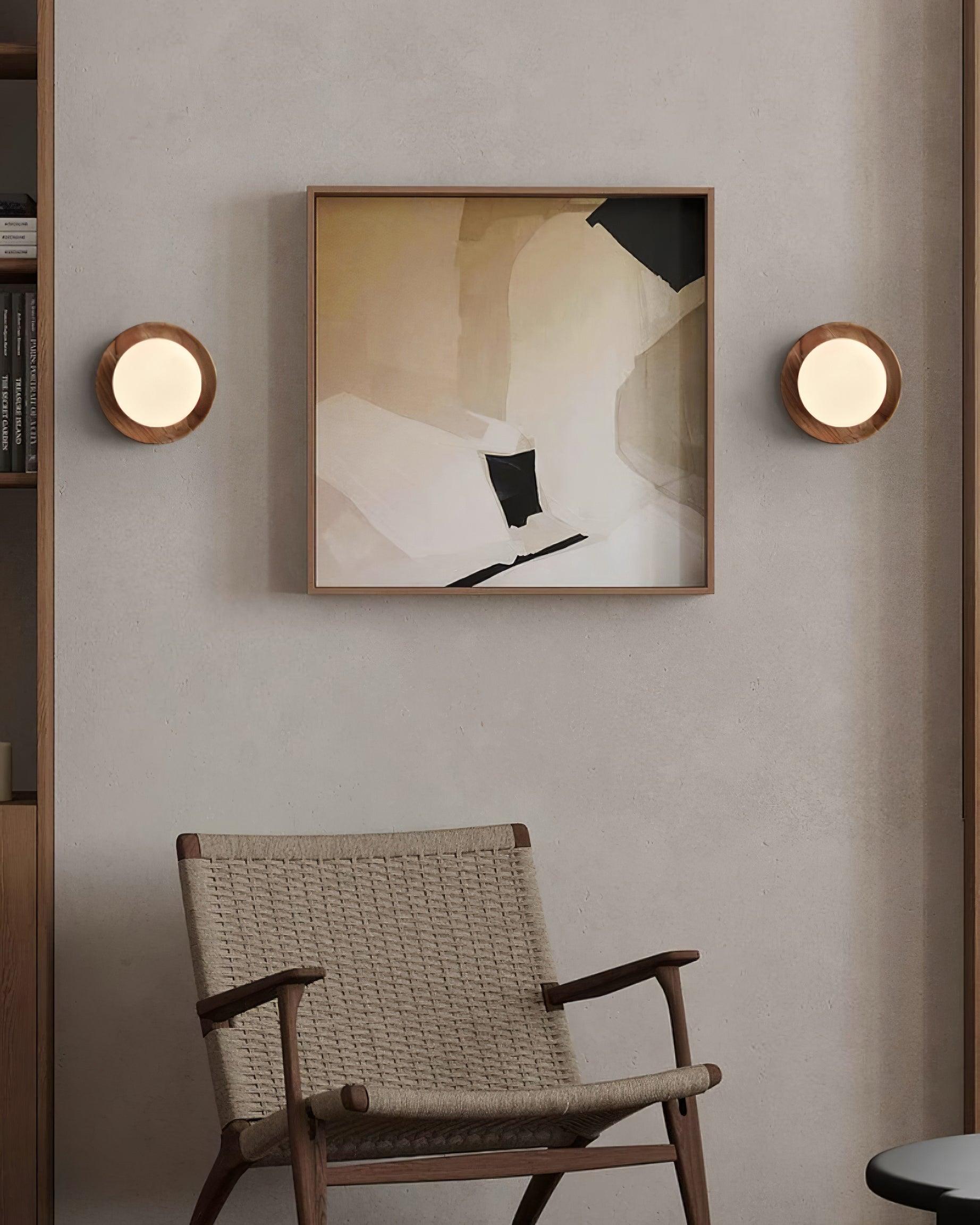 Wandleuchte Metallkörper mit Holzrand Minimalistischer Stil-Letslighting