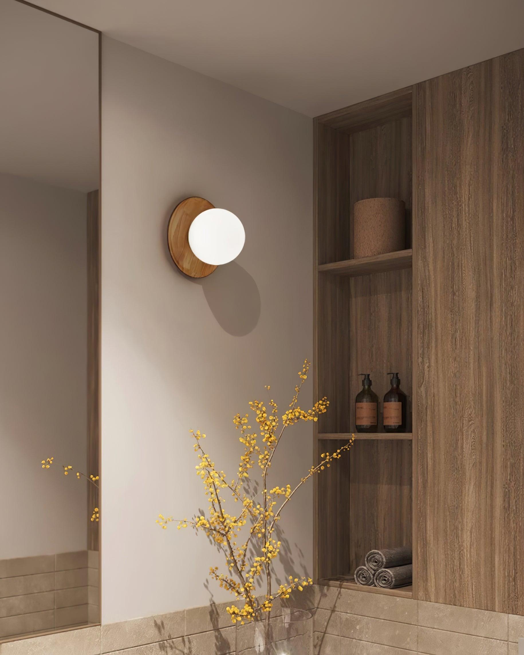 Wandleuchte Metallkörper mit Holzrand Minimalistischer Stil-Letslighting