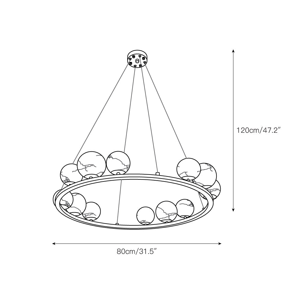 Ulmaran Premium Nordi Art Alabaster Chandelier - Letslighting