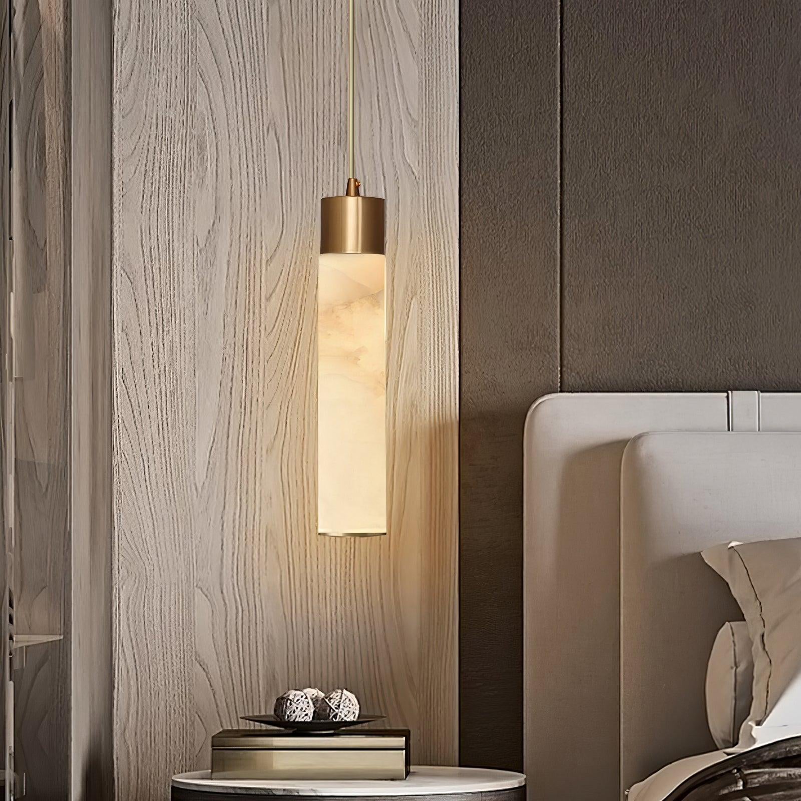 Ulzorila Cylinder Alabaster Pendant Light - Blowlighting