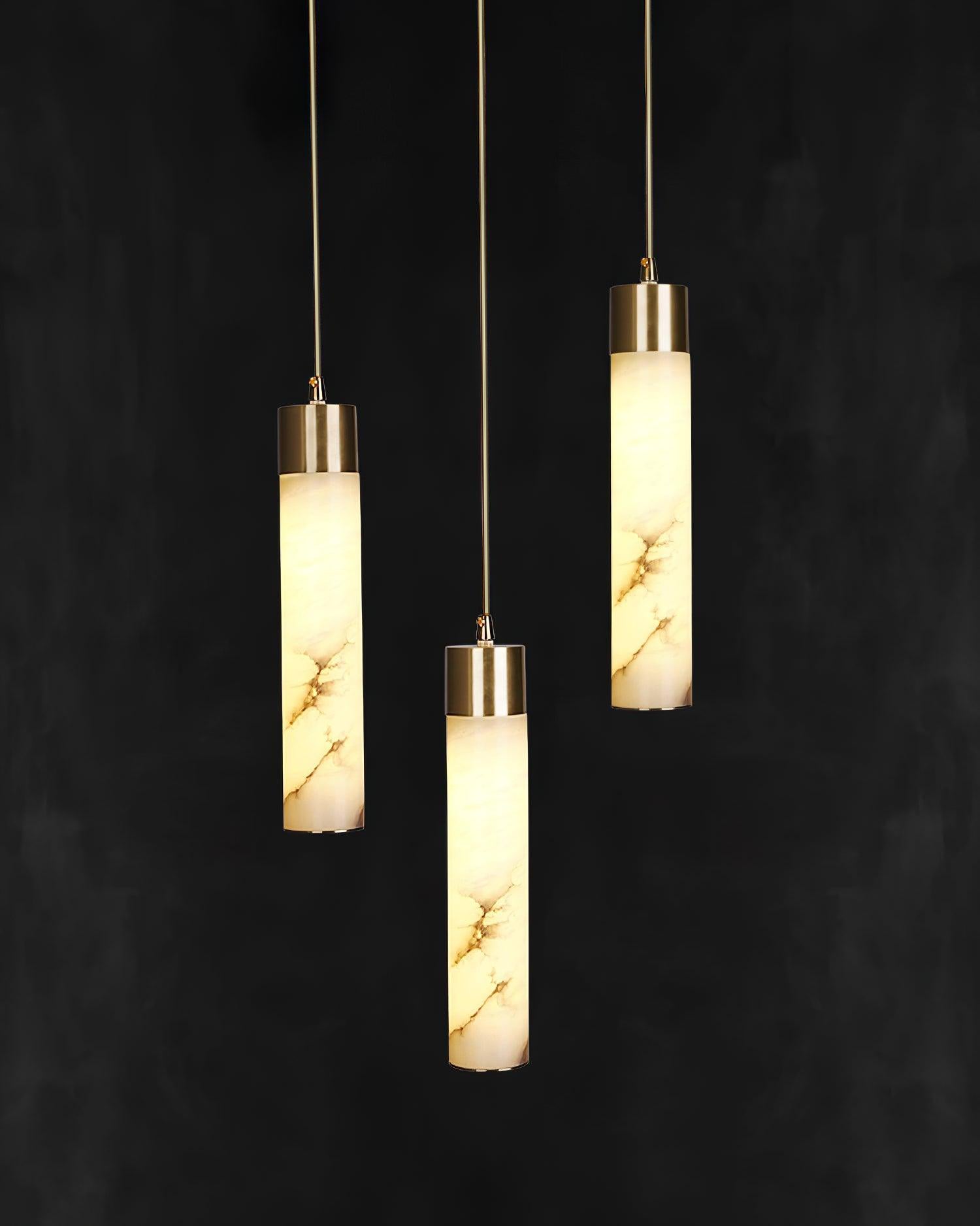 Ulzorila Cylinder Alabaster Pendant Light - Blowlighting