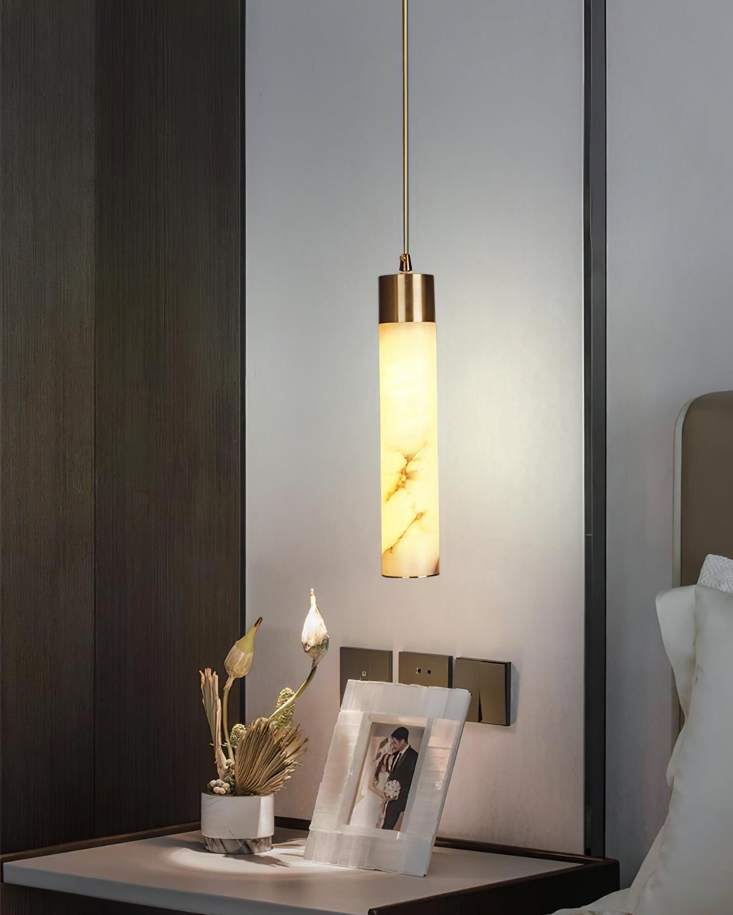Ulzorila Cylinder Alabaster Pendant Light - Blowlighting