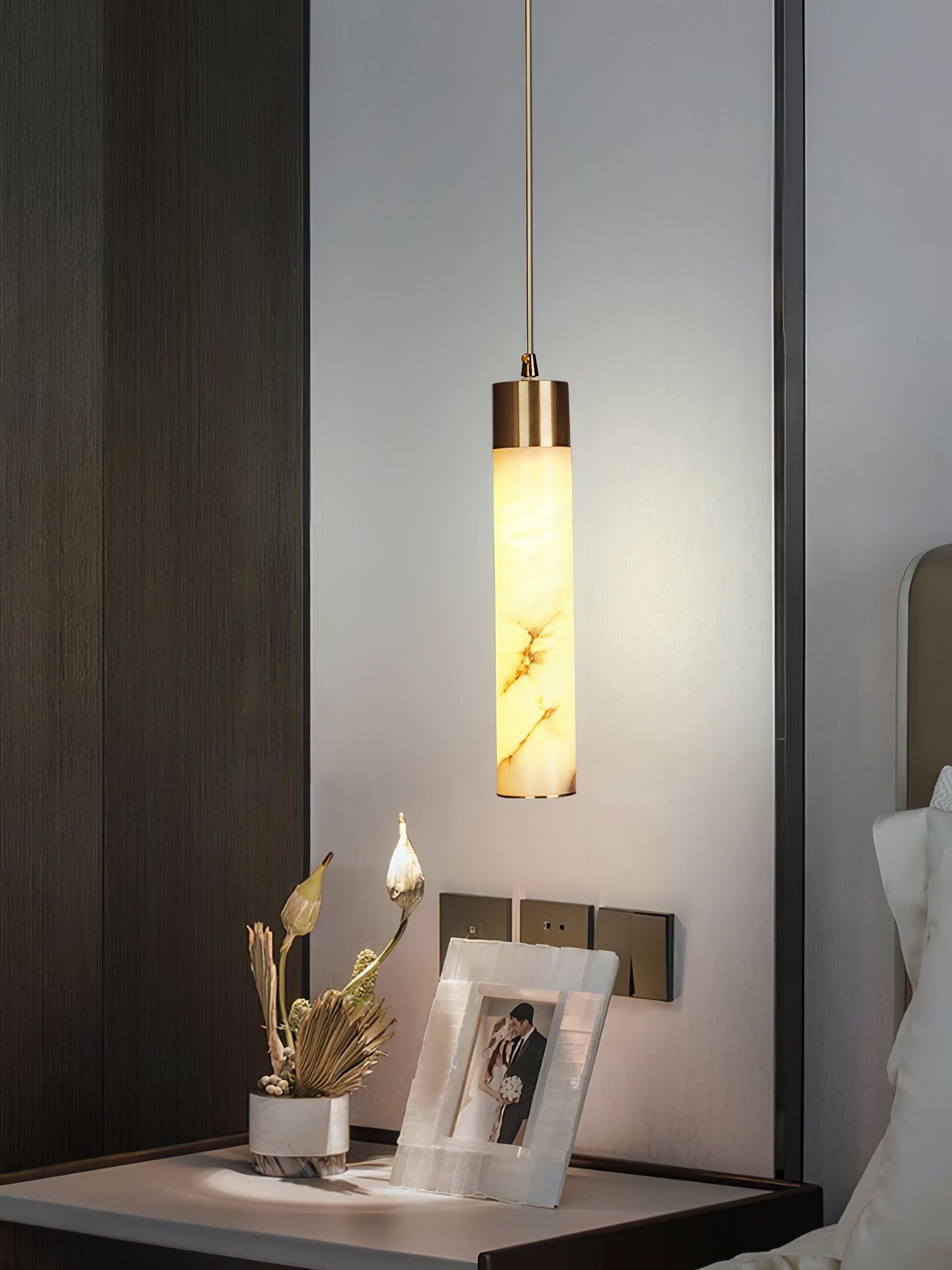 Ulzorila Cylinder Alabaster Pendant Light - Blowlighting