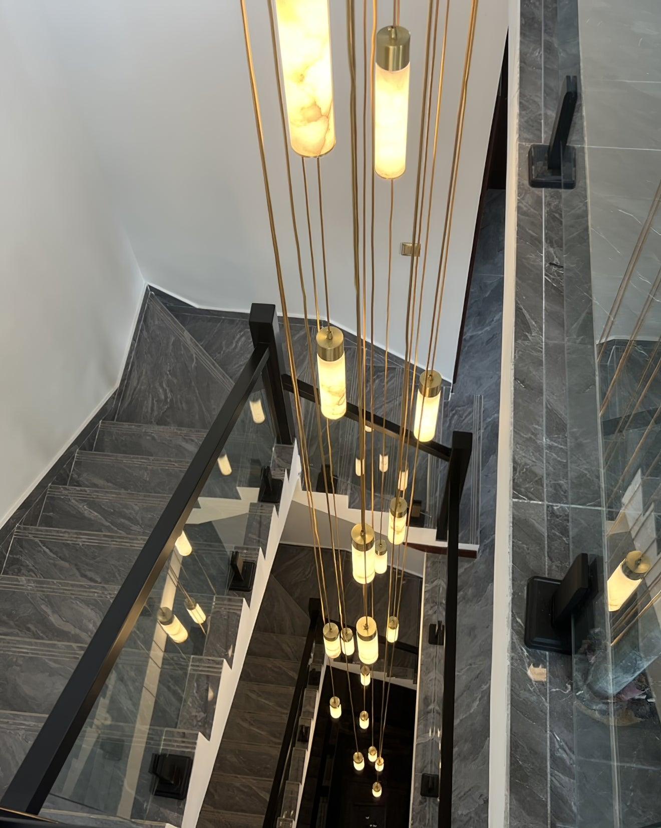 Ulzorila Cylinder Alabaster Pendant Light - Blowlighting