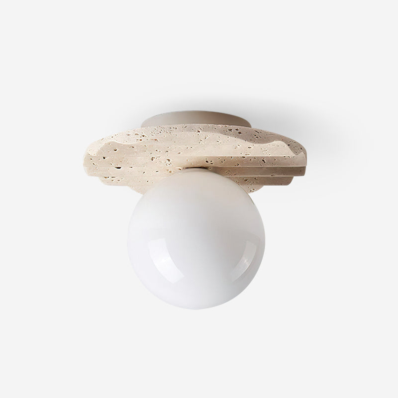 Ritta Ceiling Light Travertine Glass - Letslighting