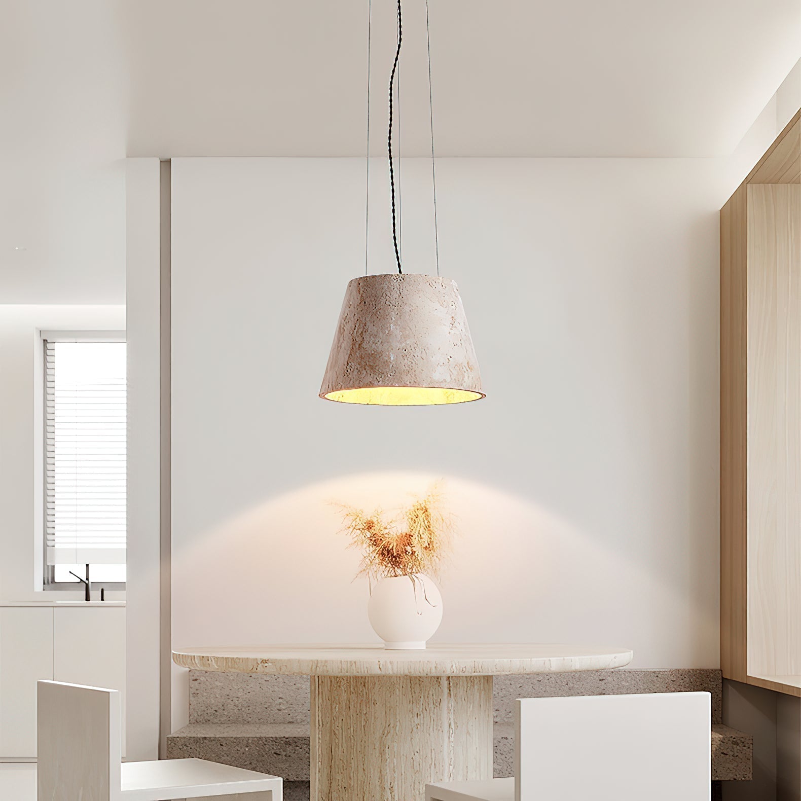 Ovelir Modern Minimalist Travertine Pendant Lamp - Letslighting