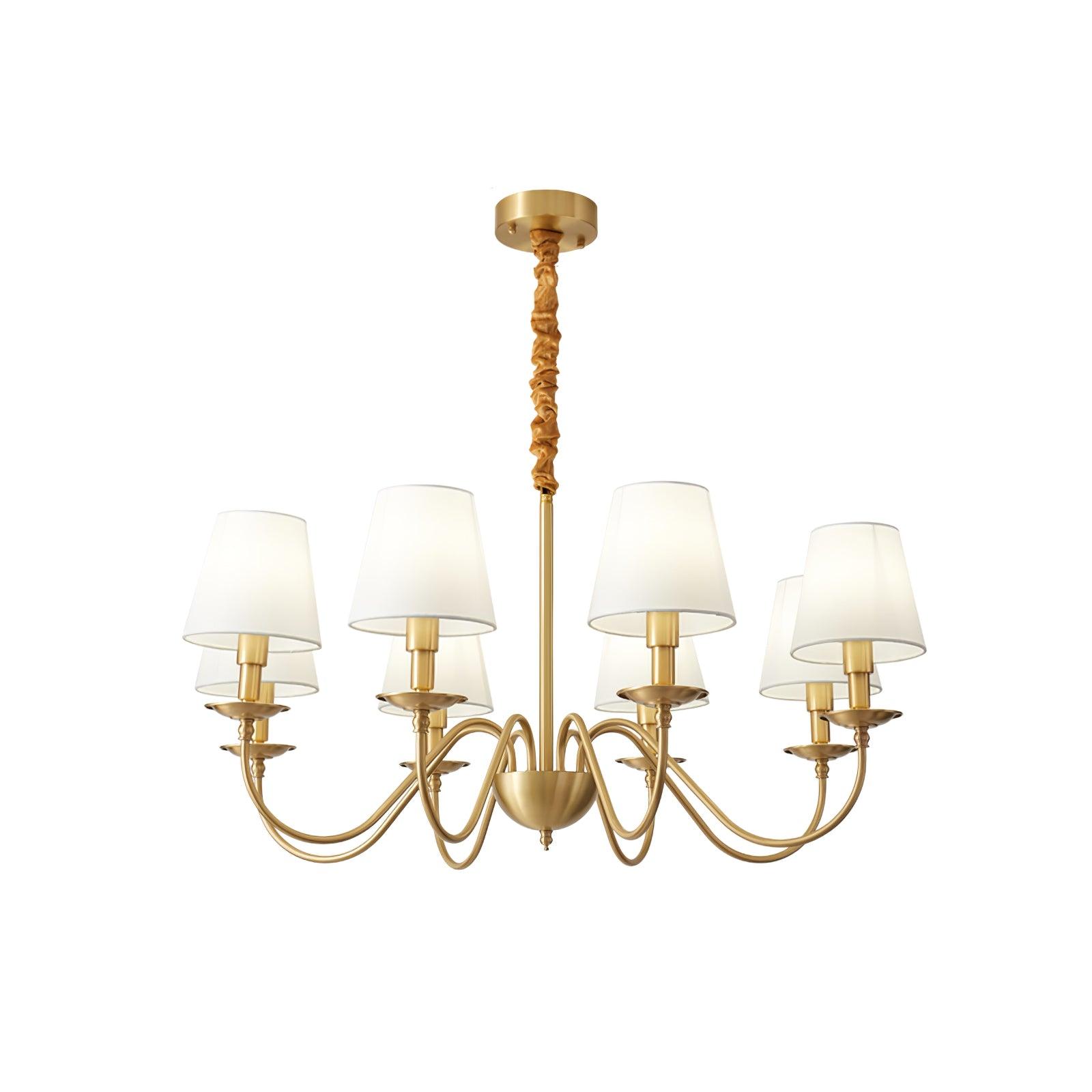 Lustra Kronleuchter Messing Stoffschirm Klassisch-Letslighting