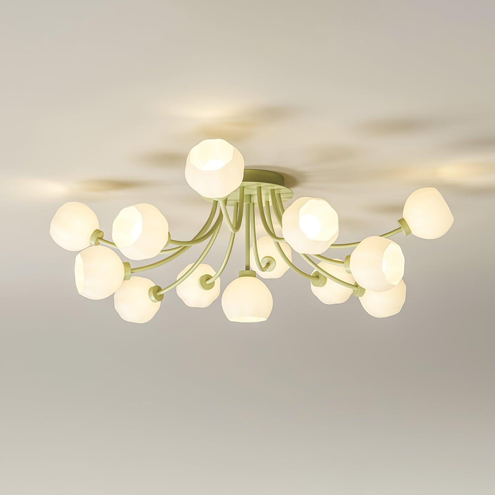 Florina Deckenleuchte aus Glas mit Blumenmotiv-Letslighting