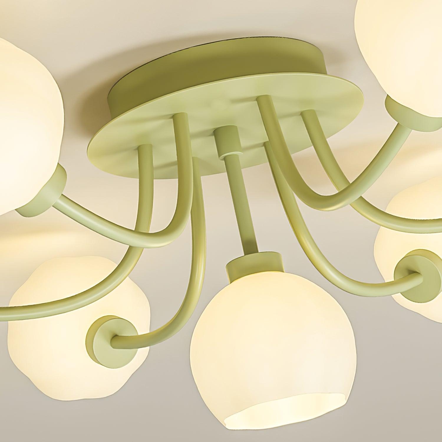 Florina Deckenleuchte aus Glas mit Blumenmotiv-Letslighting