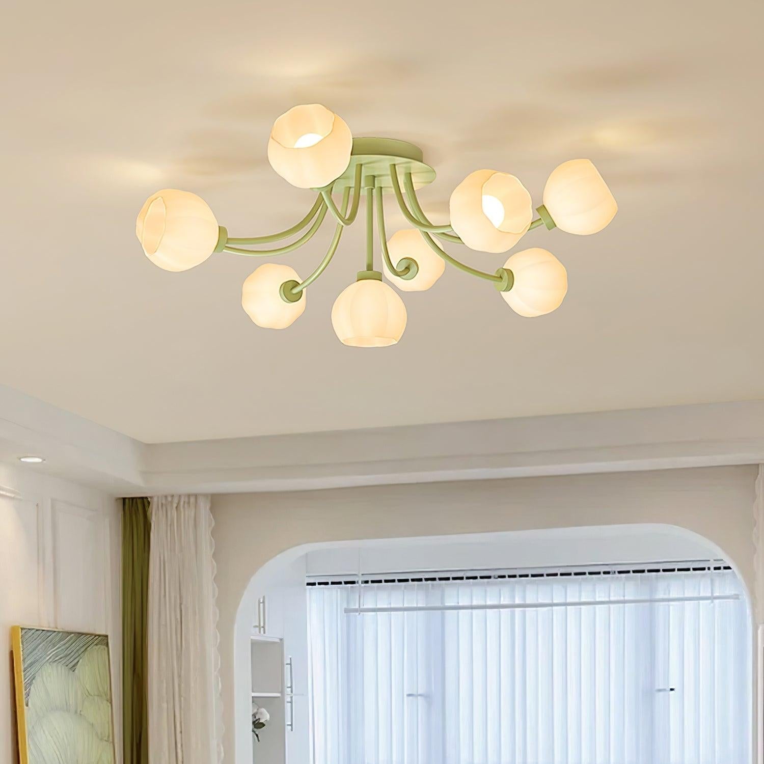 Florina Deckenleuchte aus Glas mit Blumenmotiv-Letslighting