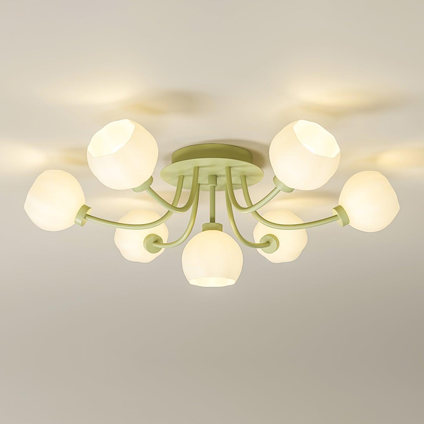 Florina Deckenleuchte aus Glas mit Blumenmotiv-Letslighting