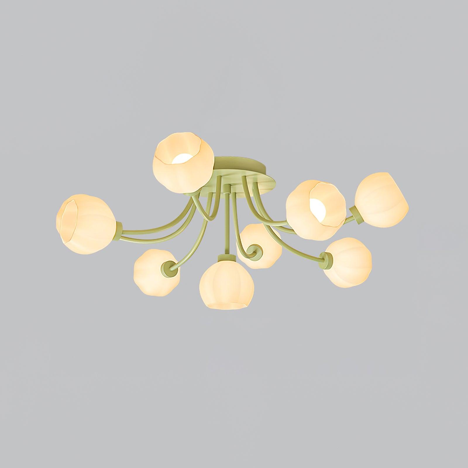 Florina Deckenleuchte aus Glas mit Blumenmotiv-Letslighting