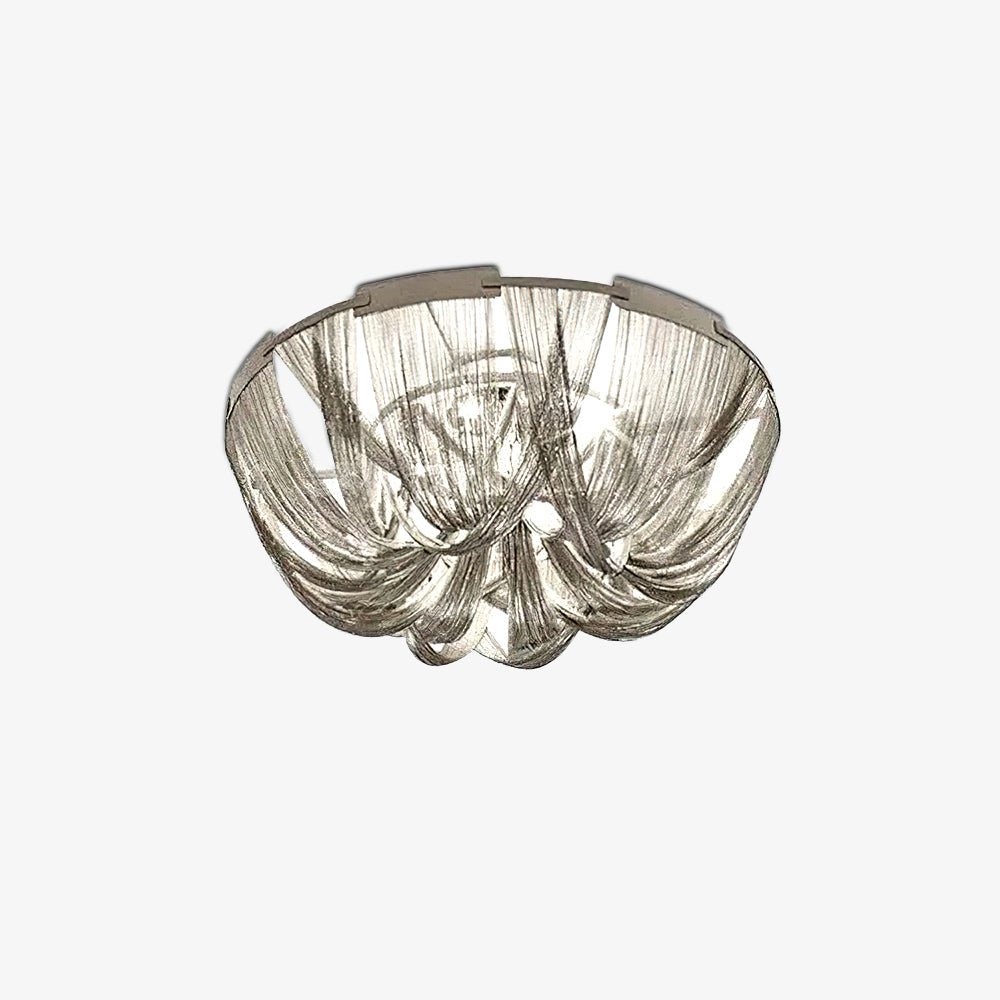 Lustra Deckenleuchte Quaste Aluminium Kette Nickel Rahmen-Letslighting
