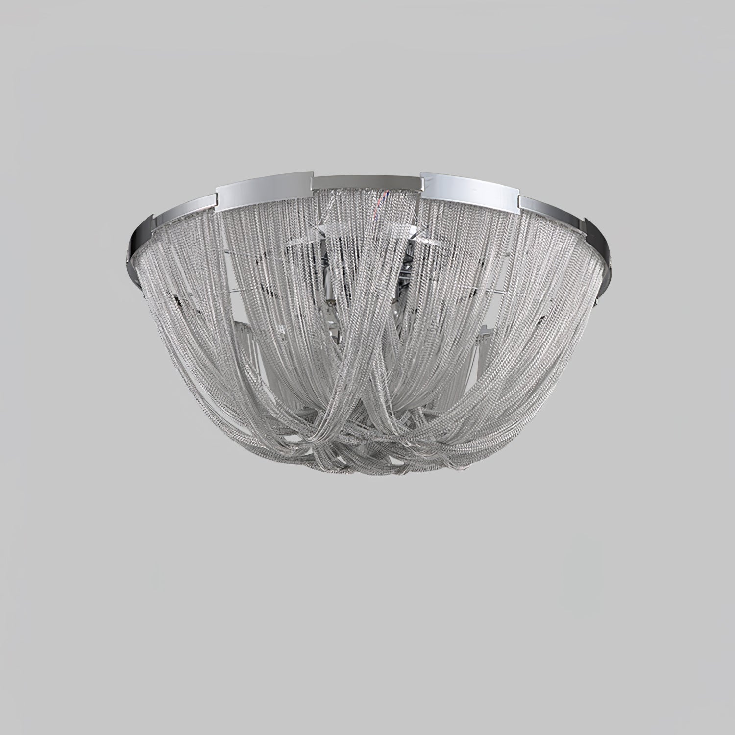 Lustra Deckenleuchte Quaste Aluminium Kette Nickel Rahmen-Letslighting