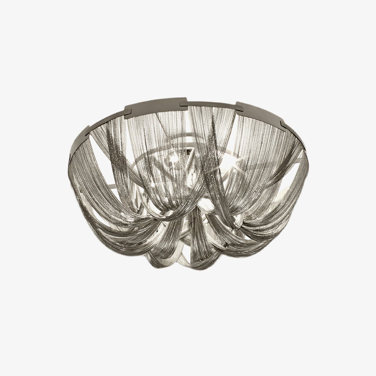 Lustra Deckenleuchte Quaste Aluminium Kette Nickel Rahmen-Letslighting
