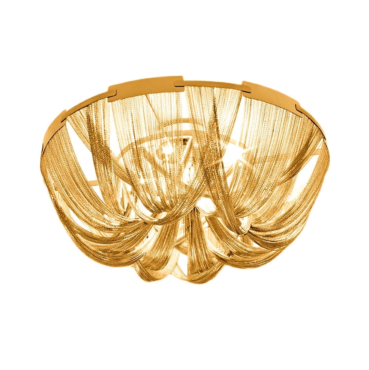 Lustra Deckenleuchte Quaste Aluminium Kette Nickel Rahmen-Letslighting