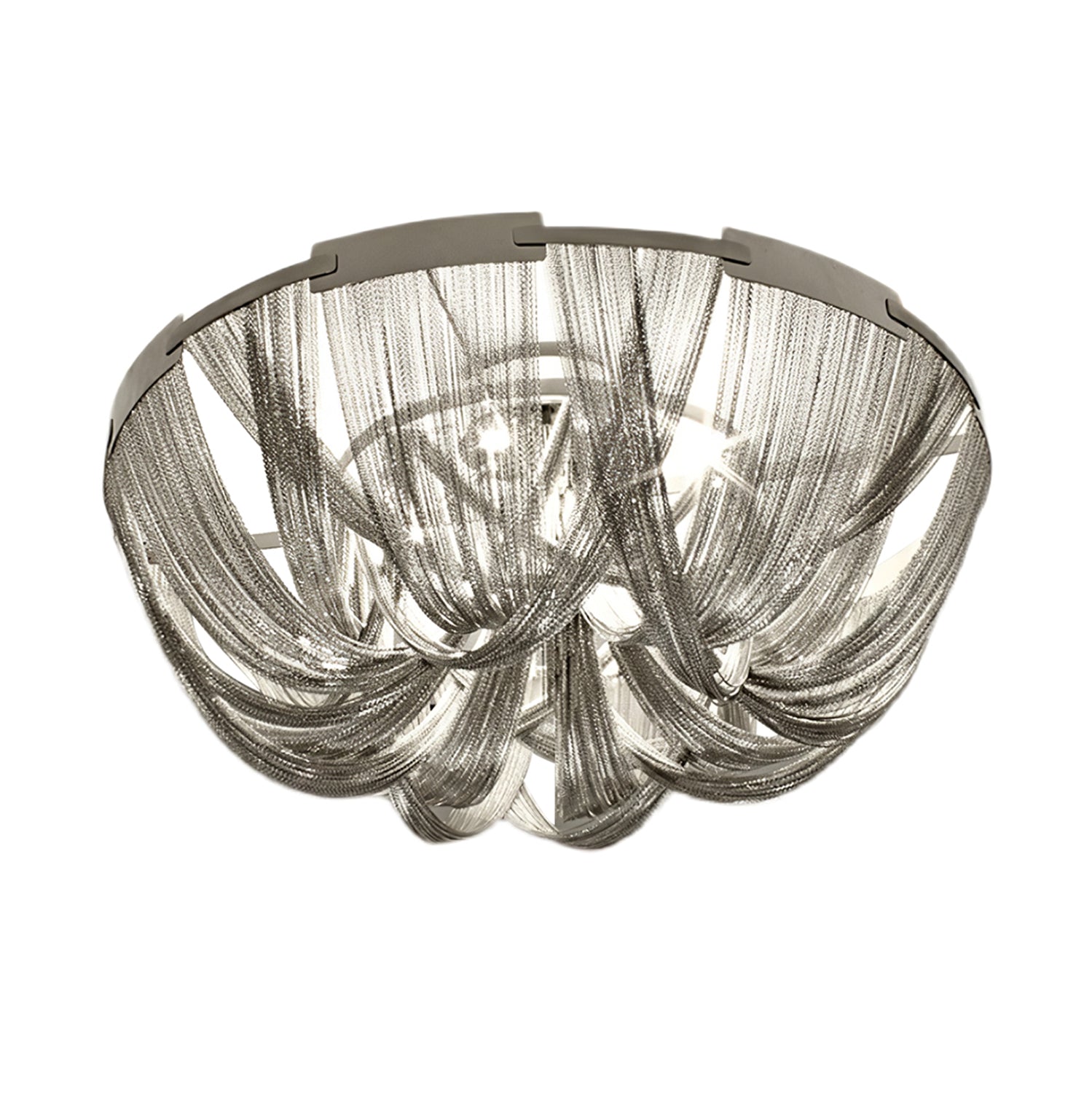 Lustra Deckenleuchte Quaste Aluminium Kette Nickel Rahmen-Letslighting
