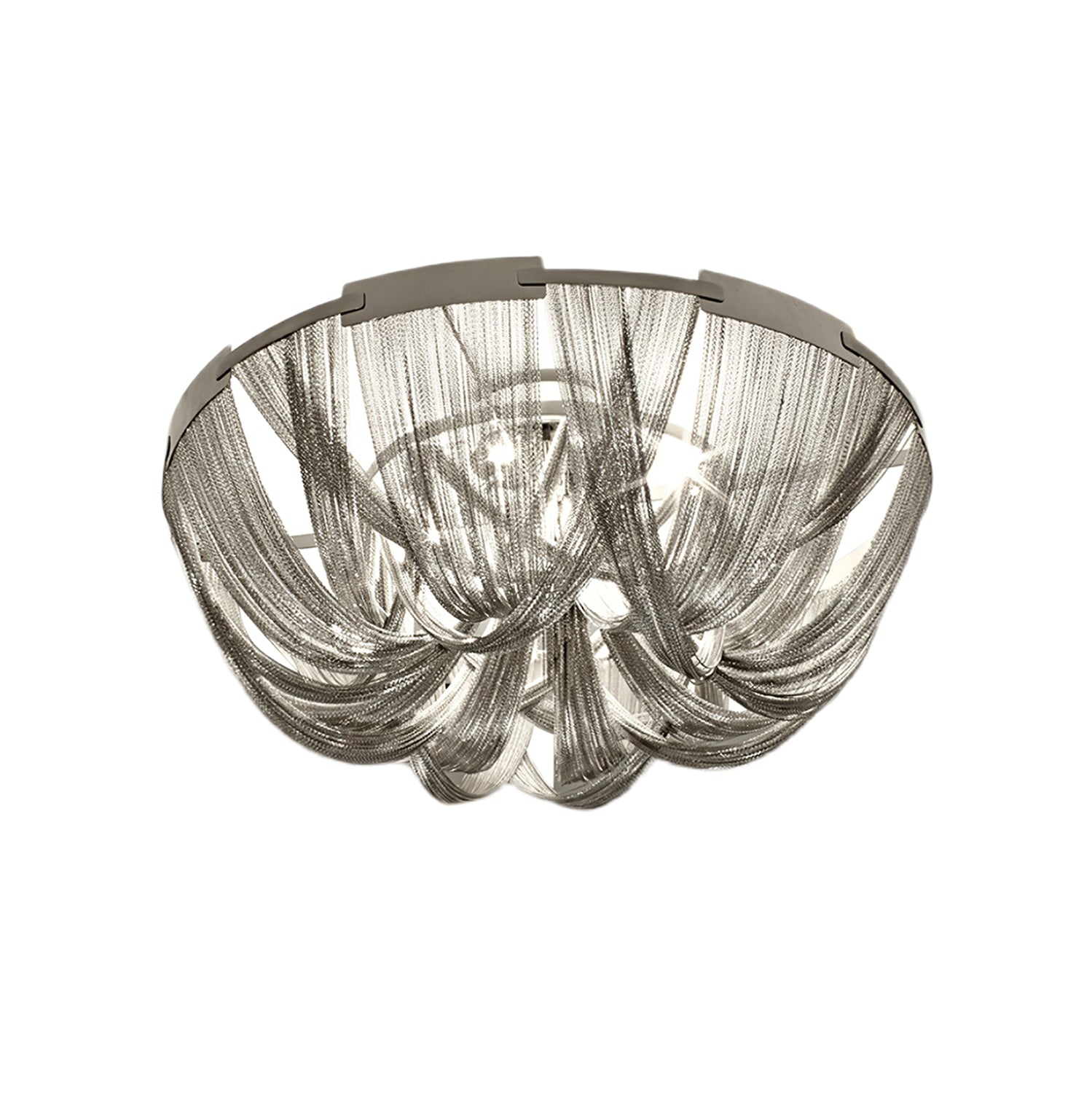 Lustra Deckenleuchte Quaste Aluminium Kette Nickel Rahmen-Letslighting