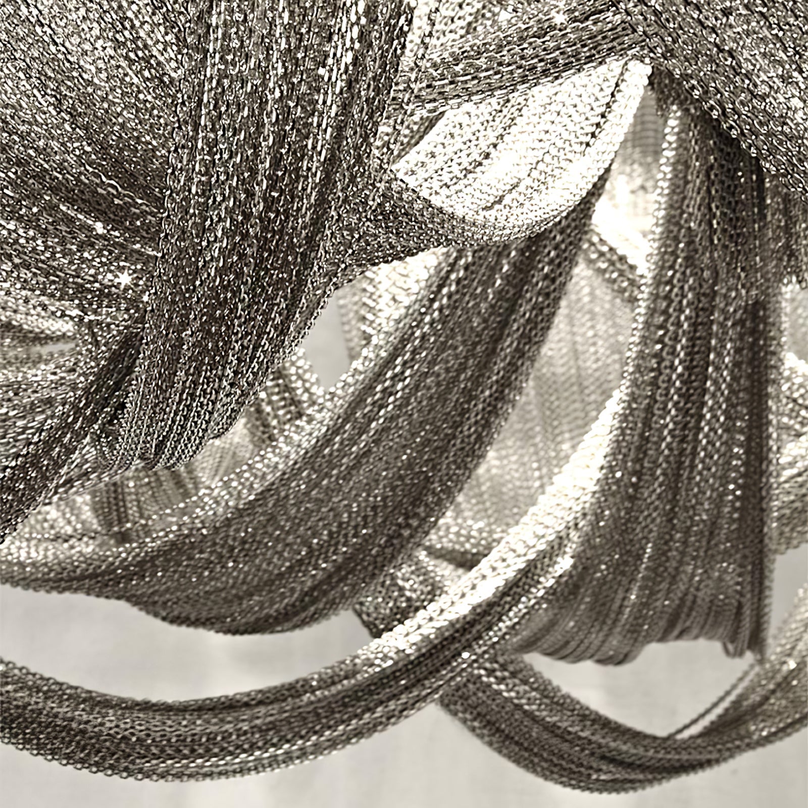Lustra Deckenleuchte Quaste Aluminium Kette Nickel Rahmen-Letslighting