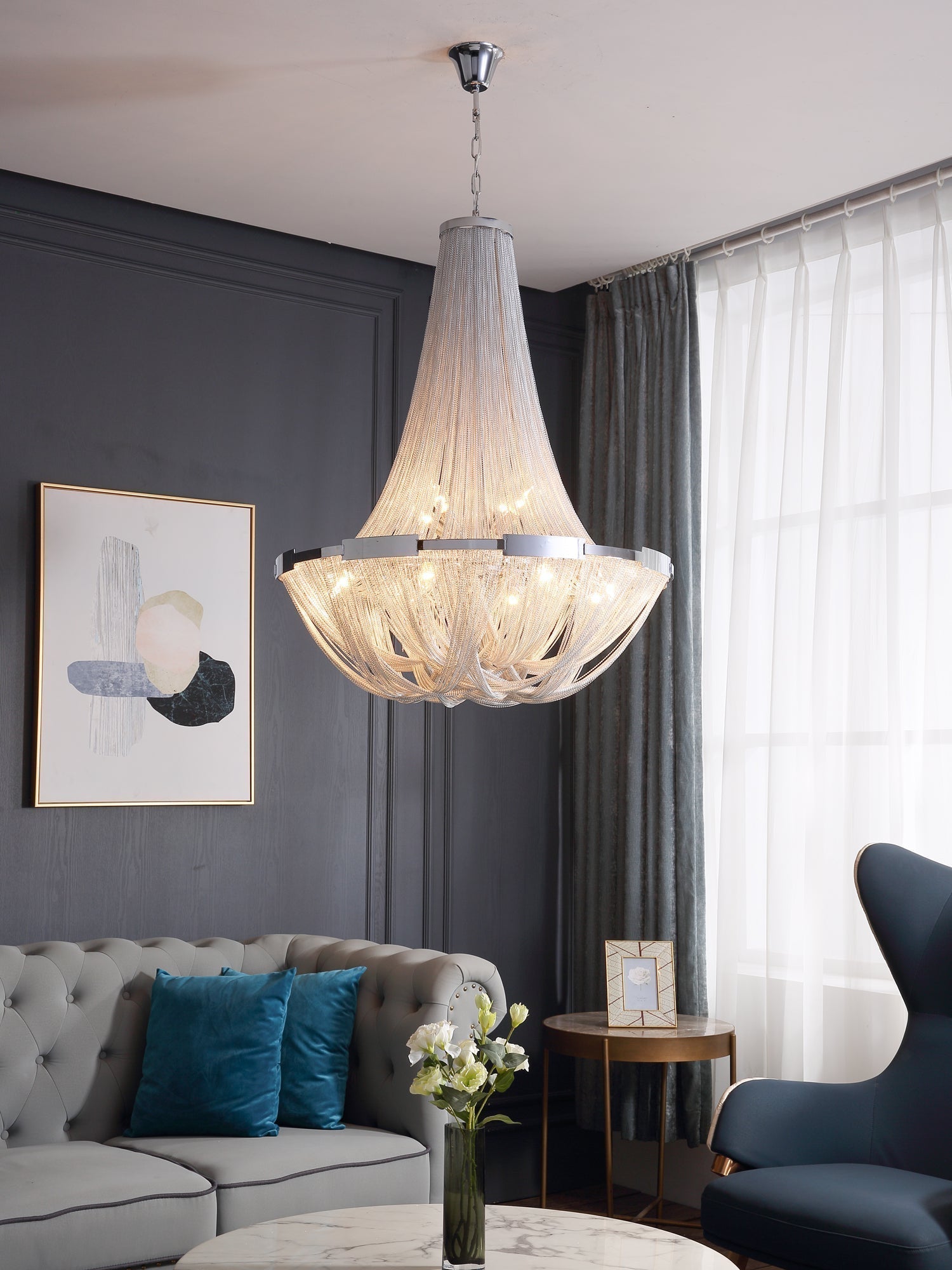 Solara Kronleuchter Quaste Aluminium Kette-Letslighting