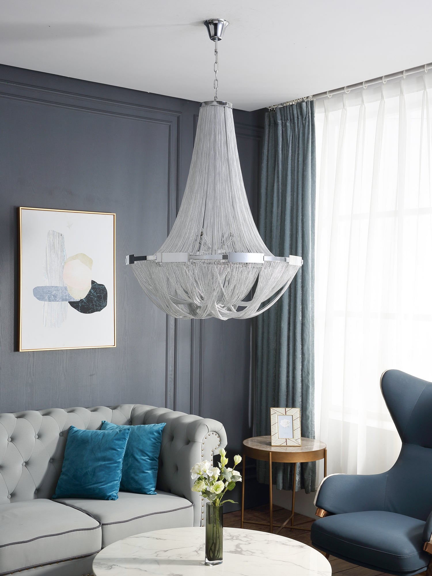 Solara Kronleuchter Quaste Aluminium Kette-Letslighting