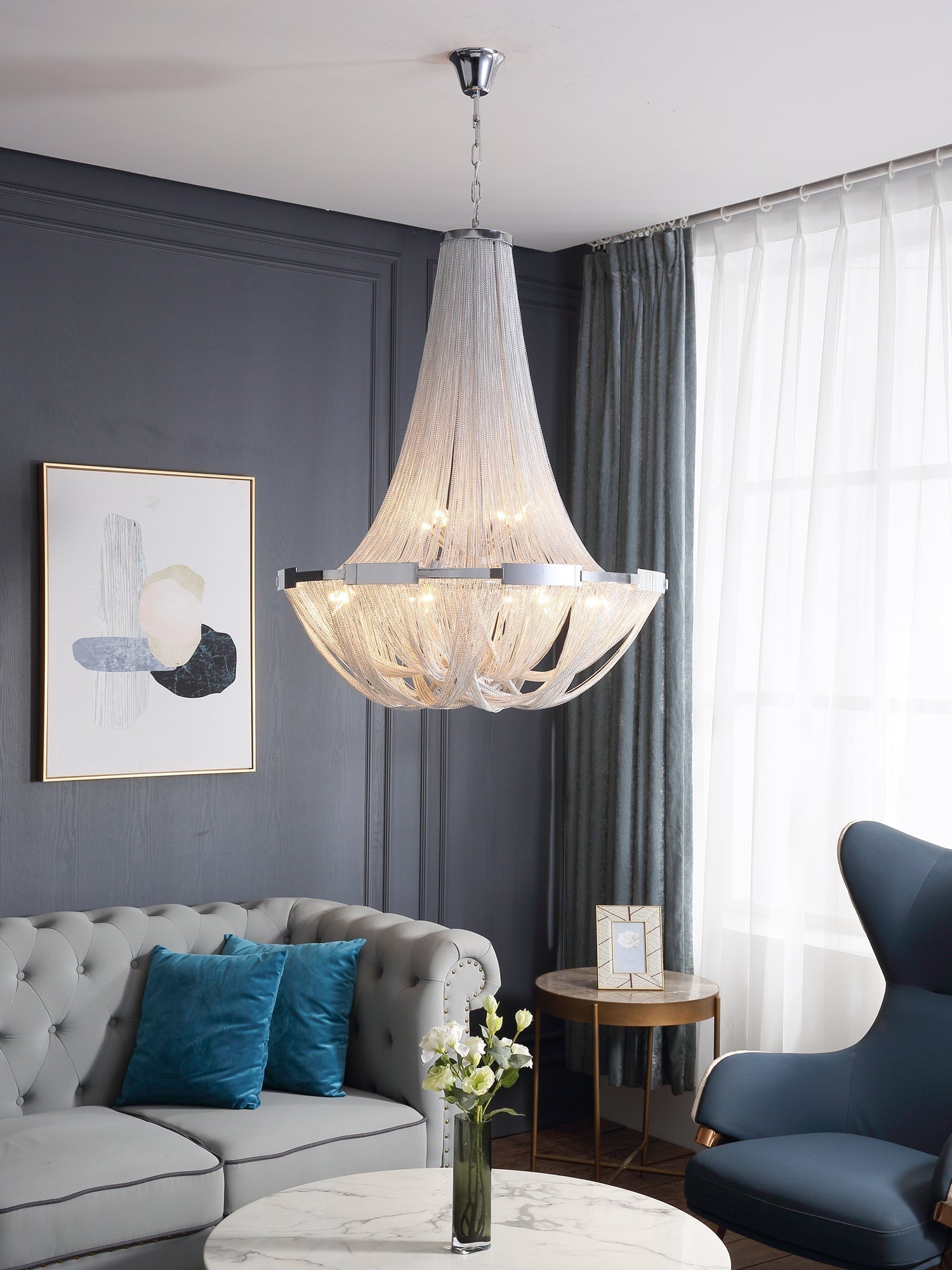 Solara Kronleuchter Quaste Aluminium Kette-Letslighting
