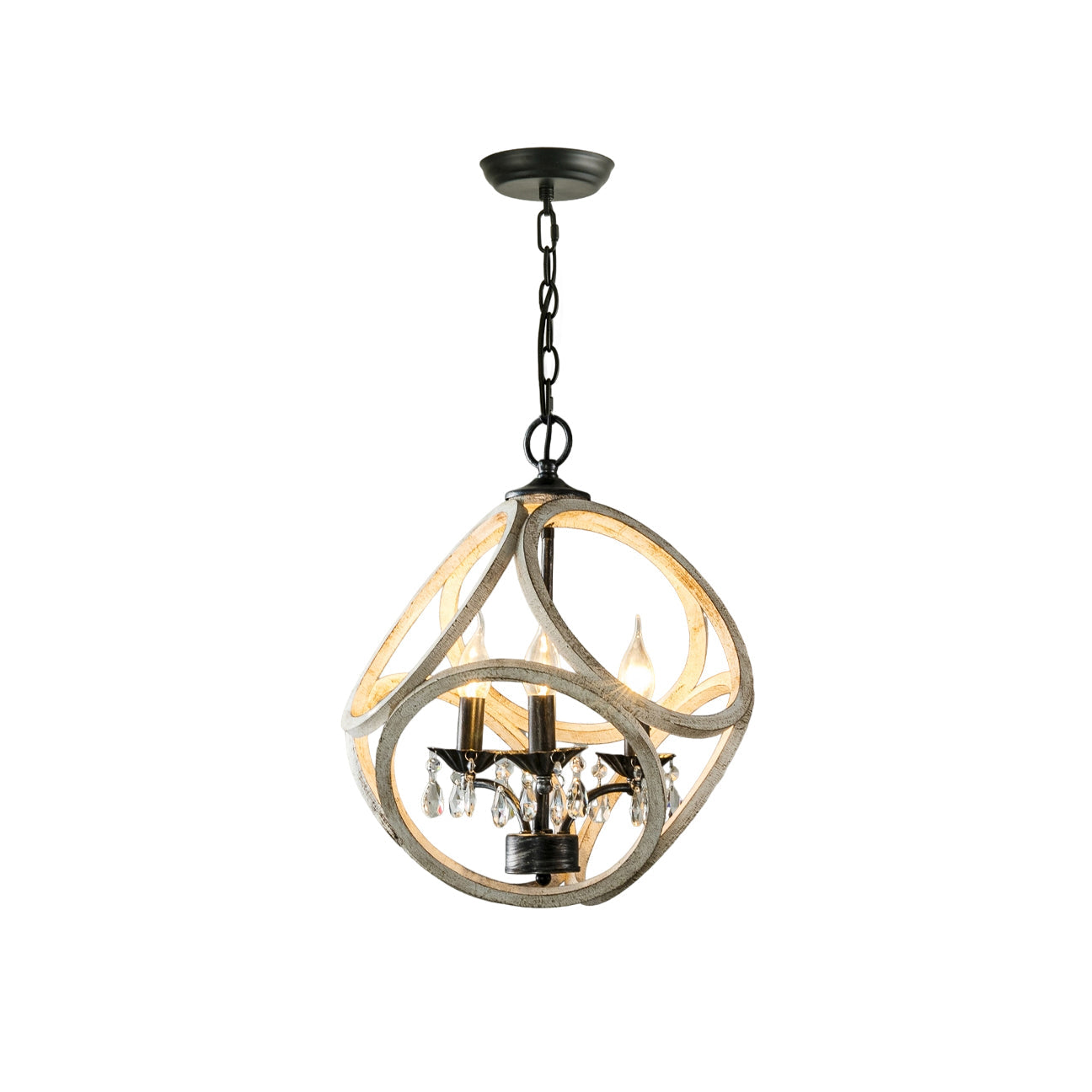 Viraearae Premium Nordic Crystal Wood Pendant Lamp - Letslighting