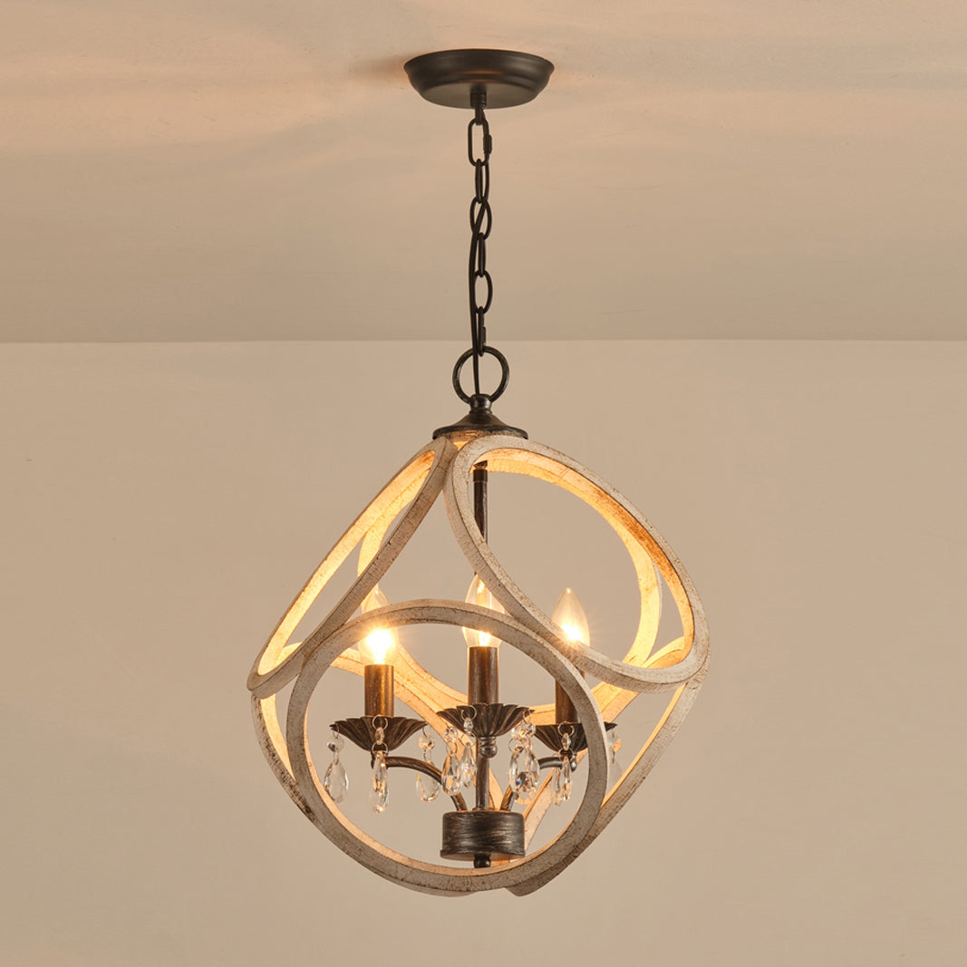 Viraearae Premium Nordic Crystal Wood Pendant Lamp - Letslighting