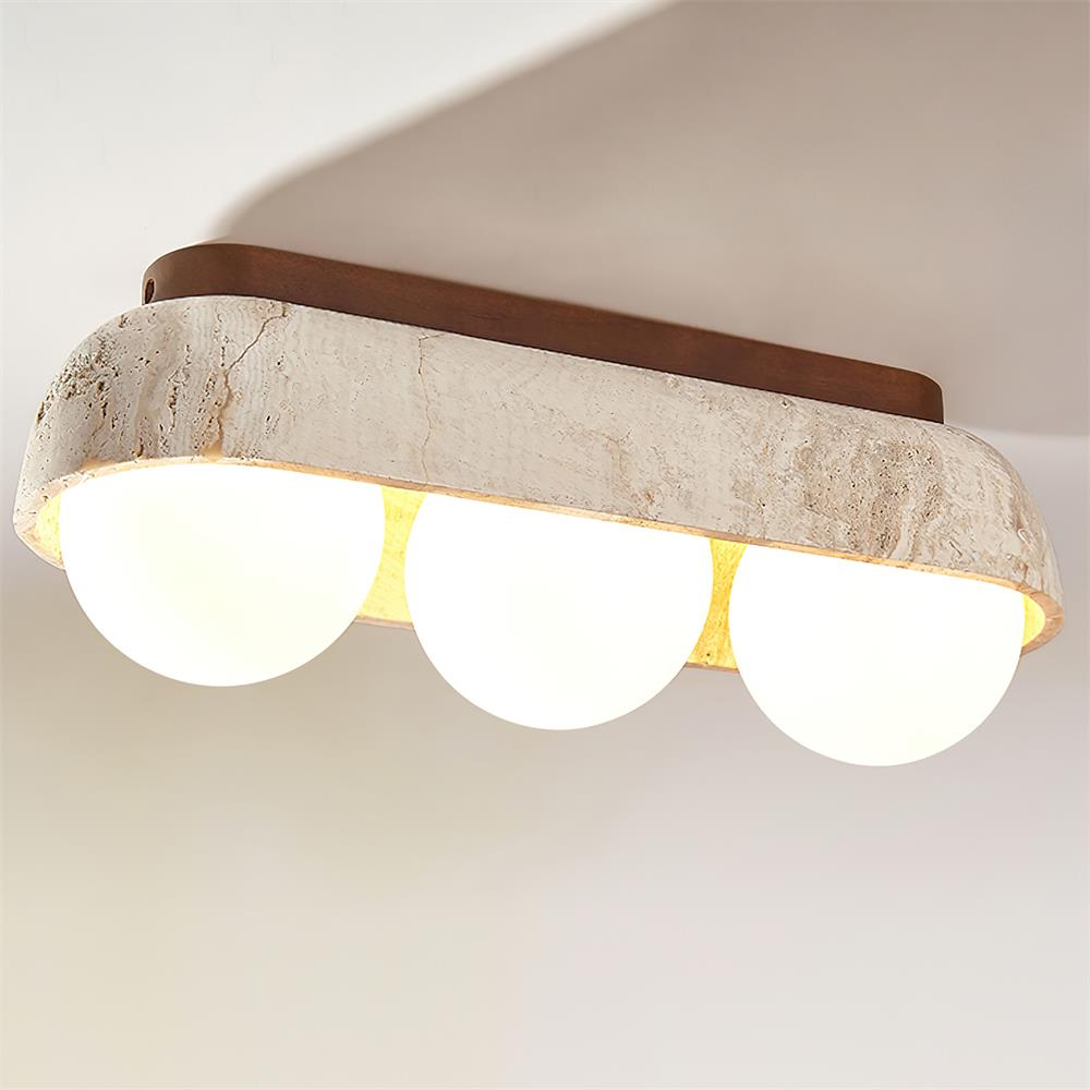 Ritta Ceiling Light Travertine Rectangular - Letslighting