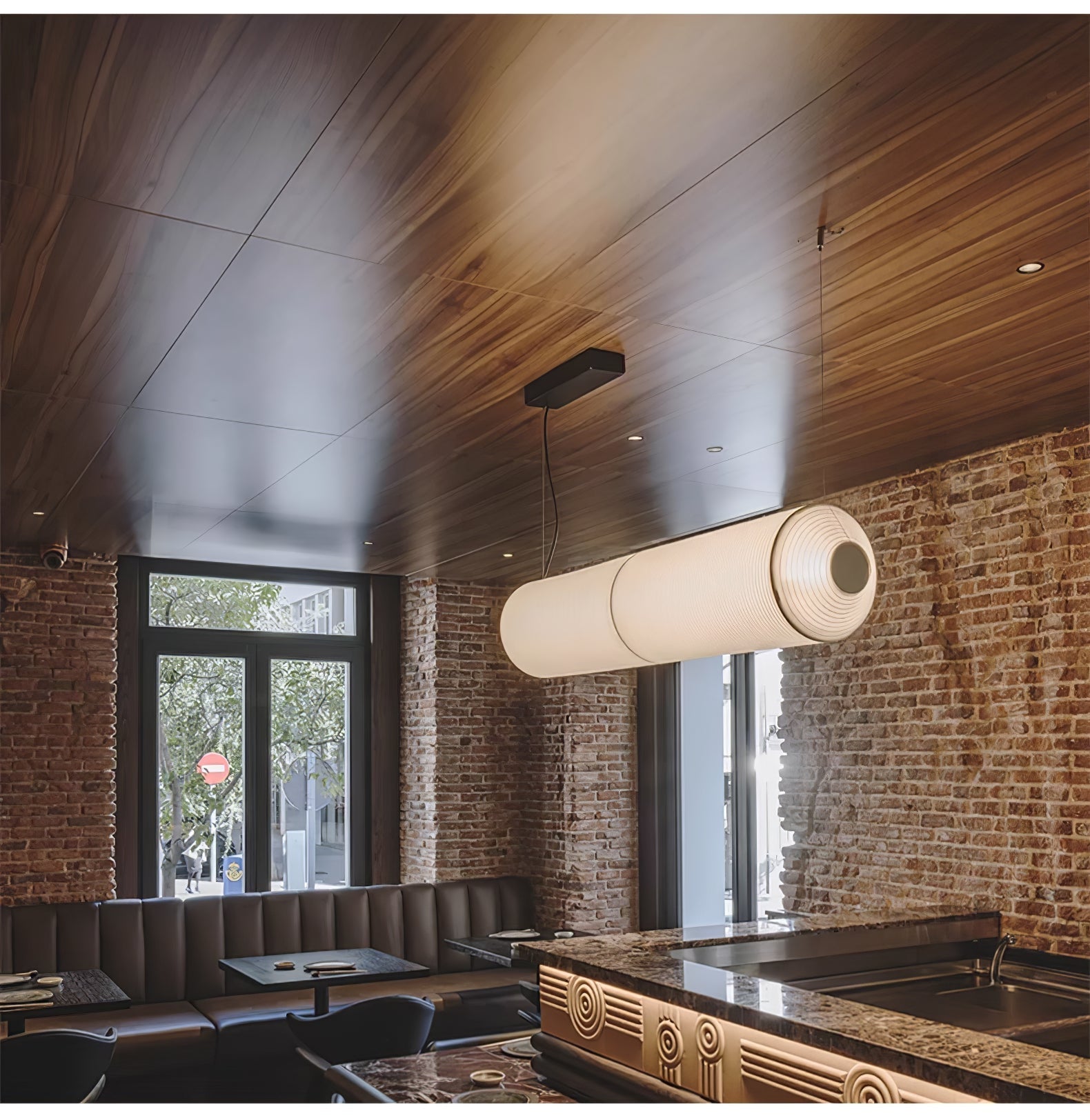 Citheis Modern Minimalist Natural Mulberry Silk Metal Pendant Lamp - Blowlighting