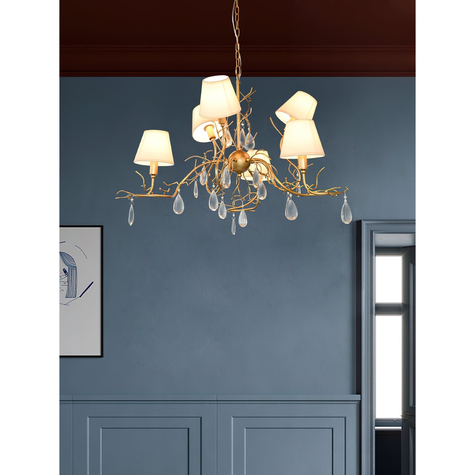 Olsolan Postmoderner Luxus-Kristall-Kronleuchter aus Stoff-Letslighting