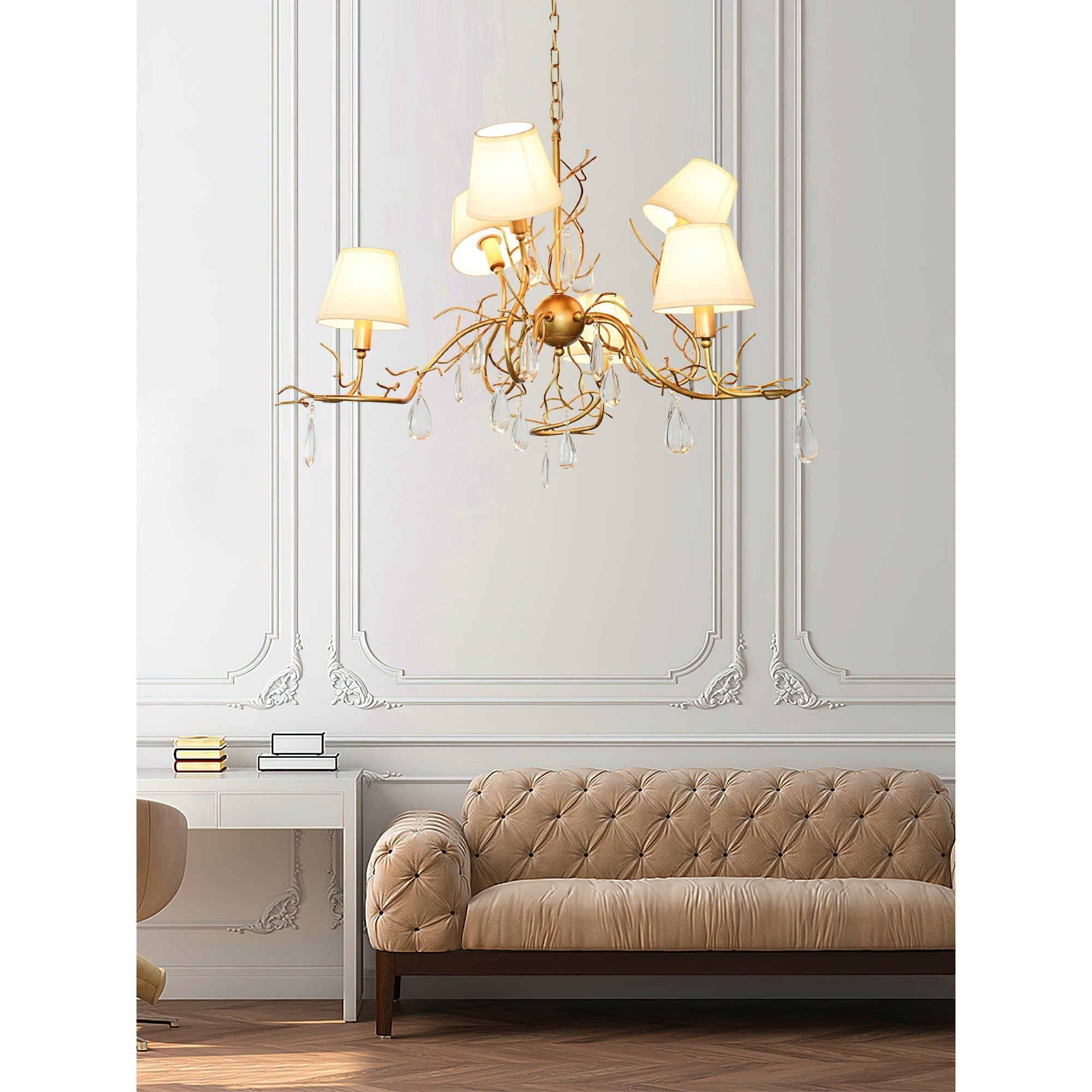 Olsolan Postmoderner Luxus-Kristall-Kronleuchter aus Stoff-Letslighting