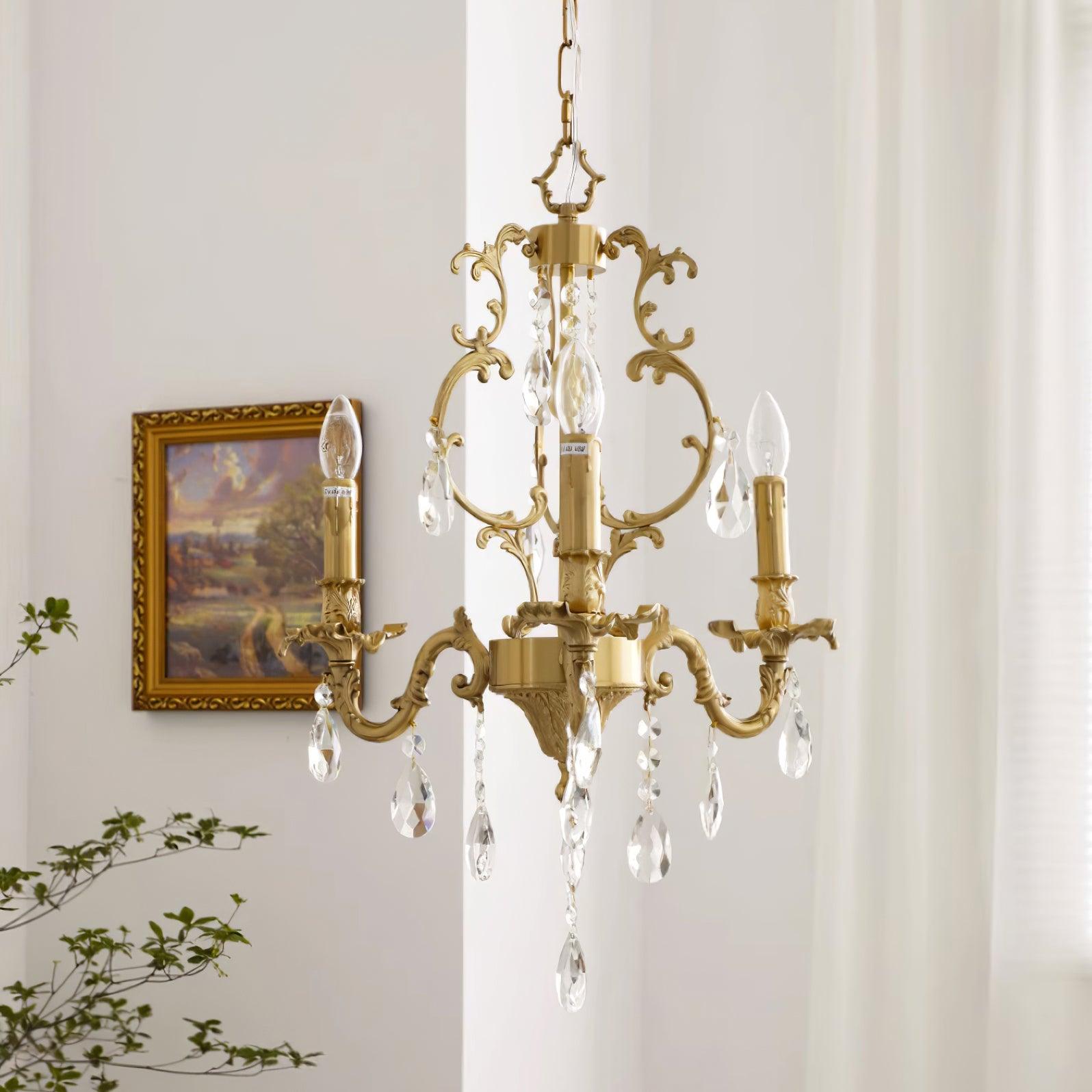 Elvion Classic Brass Crystal Chandelier - Letslighting