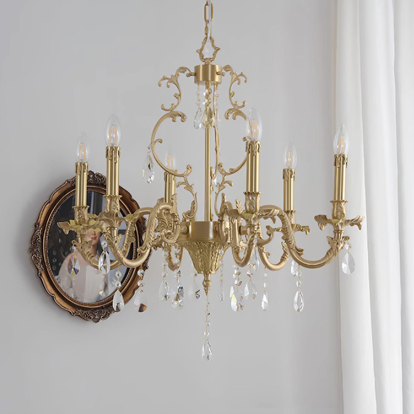 Elvion Classic Brass Crystal Chandelier - Letslighting