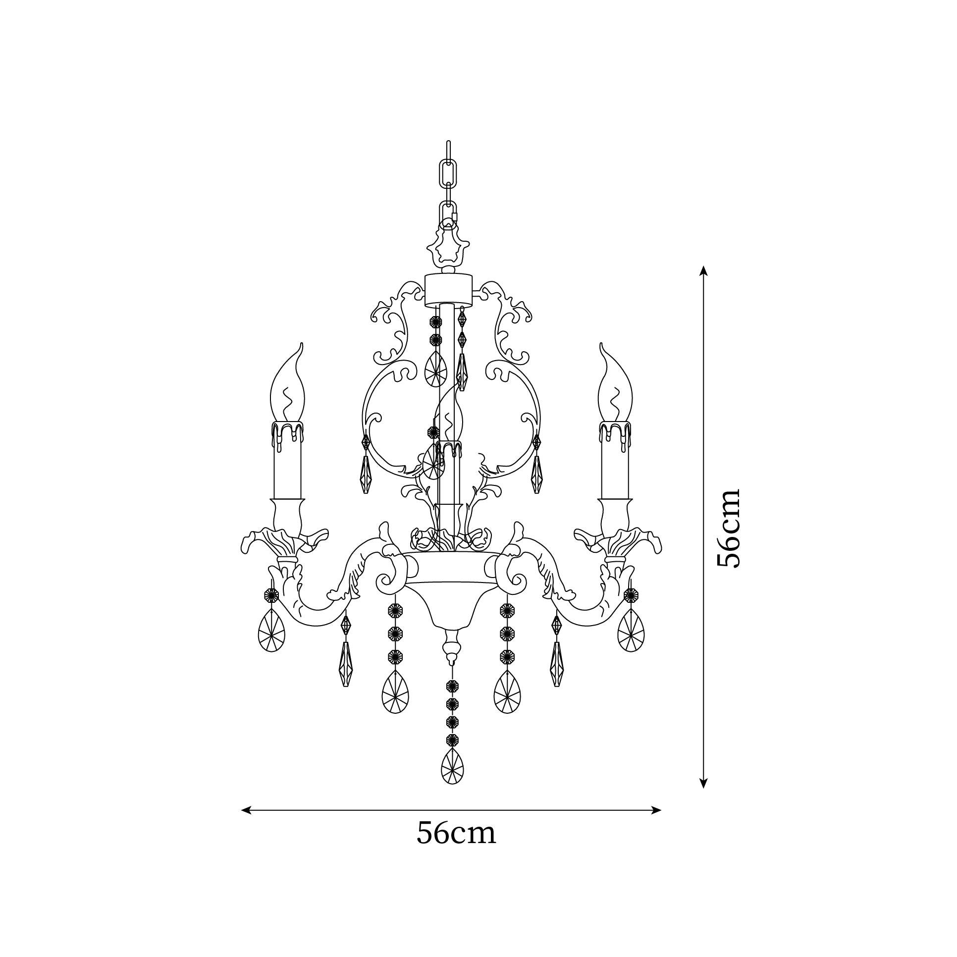 Elvion Classic Brass Crystal Chandelier - Letslighting