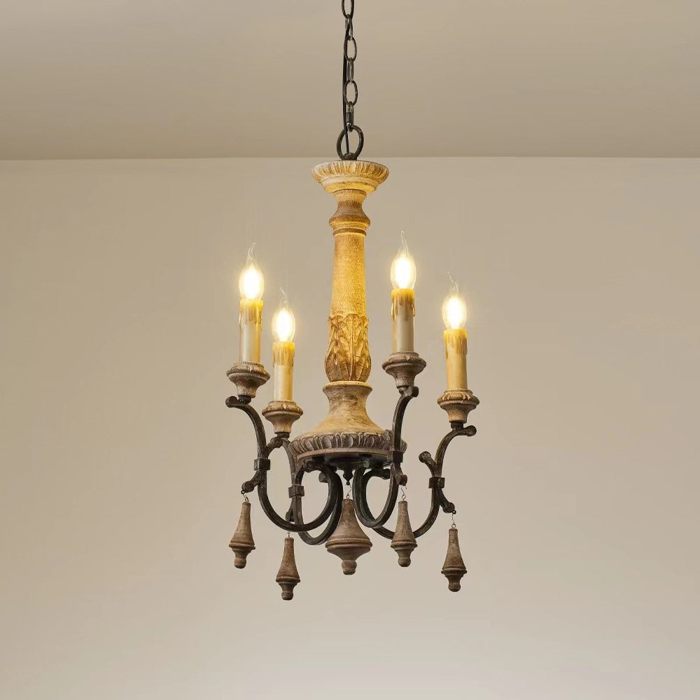 Myphaor Industrieller Vintage Kronleuchter aus Holz-Letslighting